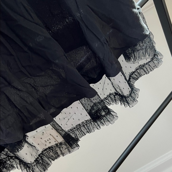 Kimchi Blue - Black Short Sleeve Scoop Neck Mini Dress with Red Rose Accent - Picture 6 of 9